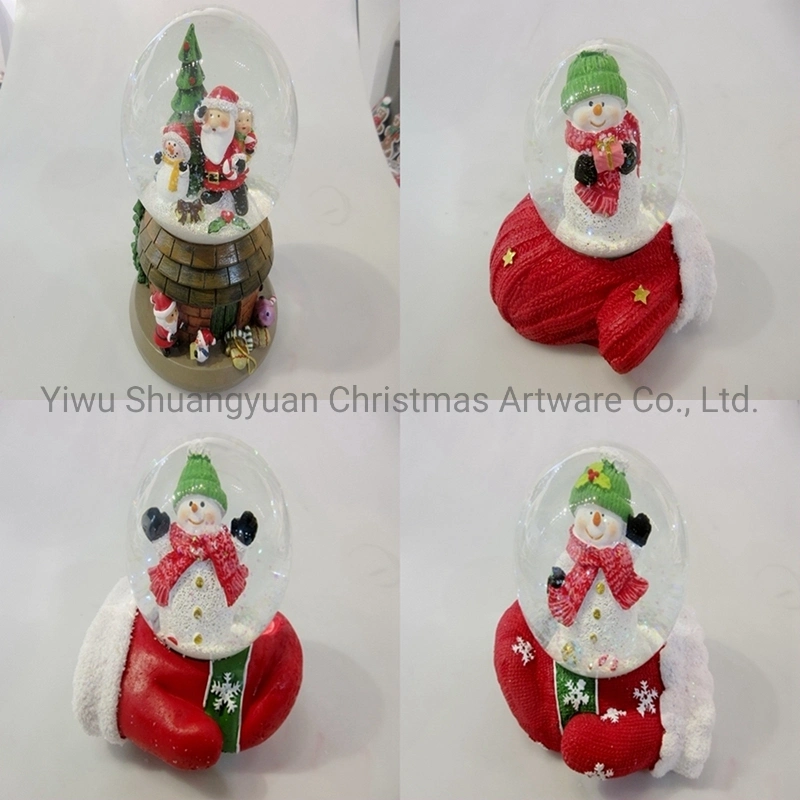 Christmas Snow Globe Santa Decor for Holiday Wedding Party Decoration Supplies Hook Ornament Craft Gifts