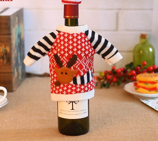 Ensemble de bouteilles de vin d'élan de noël, ensemble de bouteilles de Champagne de noël, décoration de nécessités quotidiennes