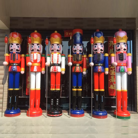 Meilleures ventes de produits de noël en fibre de verre, casse-noisette de noël, jouet taille réelle, soldat, figurine casse-noisette